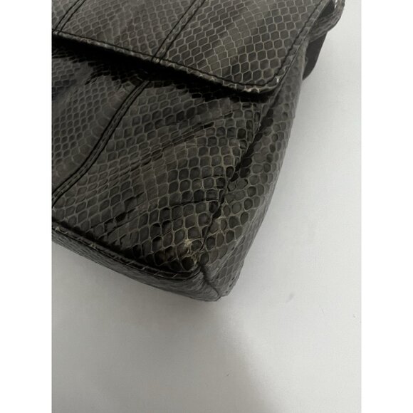 Pantera VINTAGE Grey GENUINE SNAKE SKIN Leather SHOULDER HANDBAG CROSSBODY BAG - Picture 11 of 12